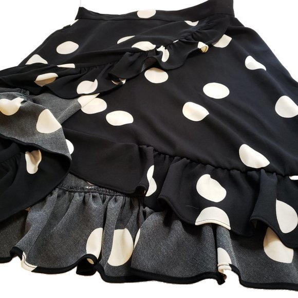Modcloth Polka Dot Ruffle Pencil Skirt Women's Size 8 Precious! - Picture 6 of 12